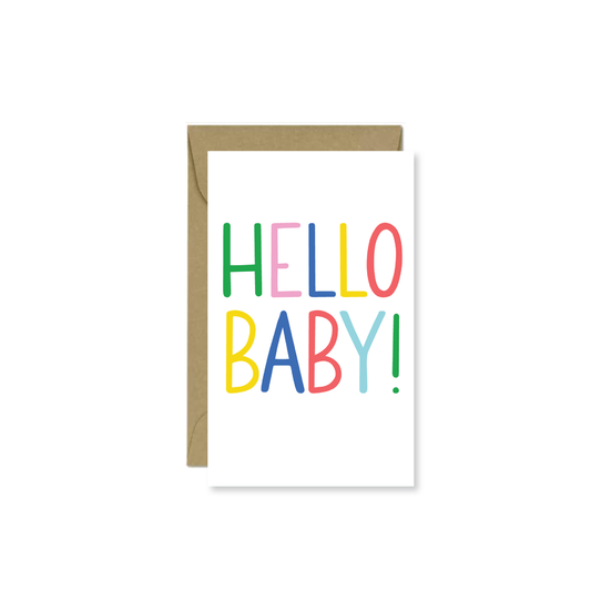 Hello Baby Mini Card - Public School Paper - S&H Co.