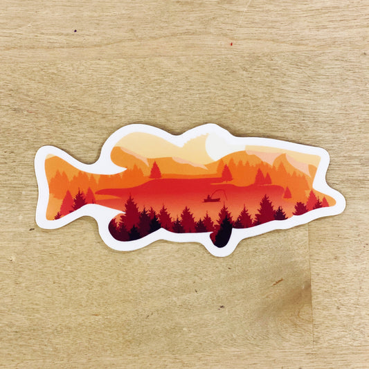 Bass Sunrise Scene - Sticker
