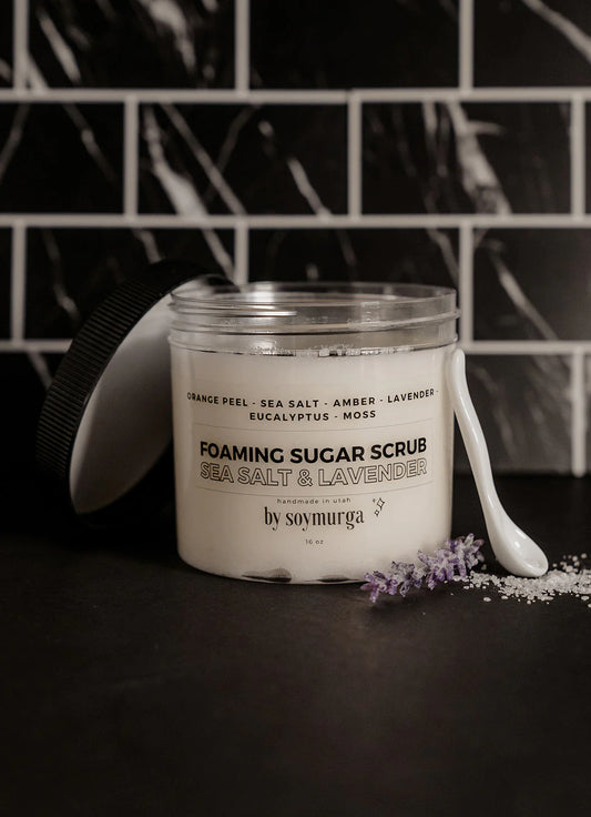 Sea Salt & Lavender Foaming Sugar Scrub - Soymurga