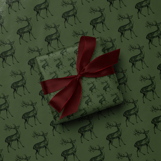 Holiday Argyle Frame with Bows Wrapping Paper - Double Sided - Frolic - S&H