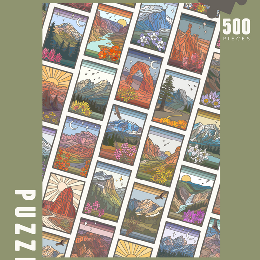 National Parks Collage | 500 Piece Puzzle - Roaming Heart - S&H