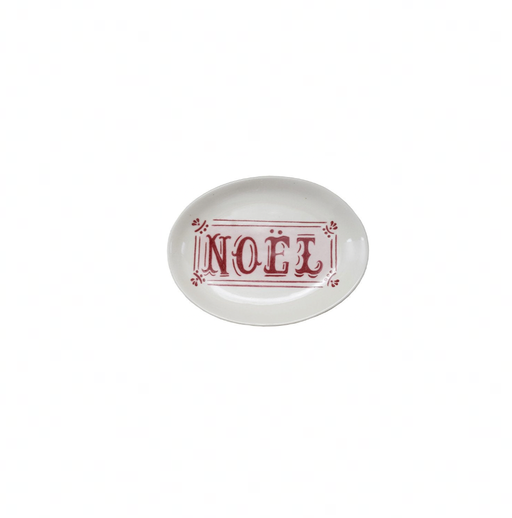 Stoneware "Noel" Holiday Plate - Creative Co Op - S&H