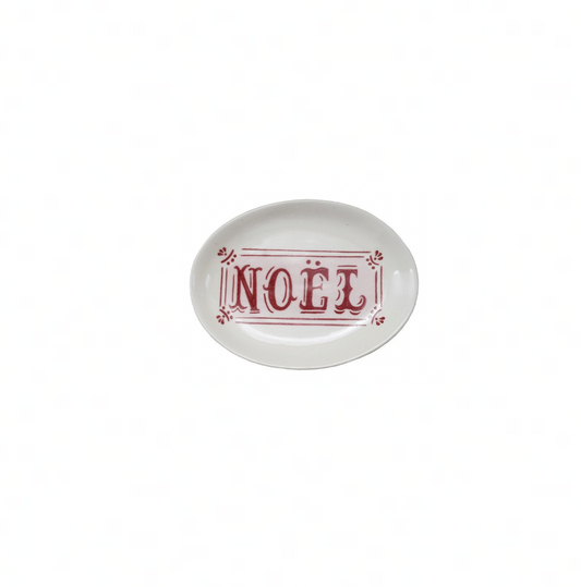 Stoneware "Noel" Holiday Plate - Creative Co Op - S&H