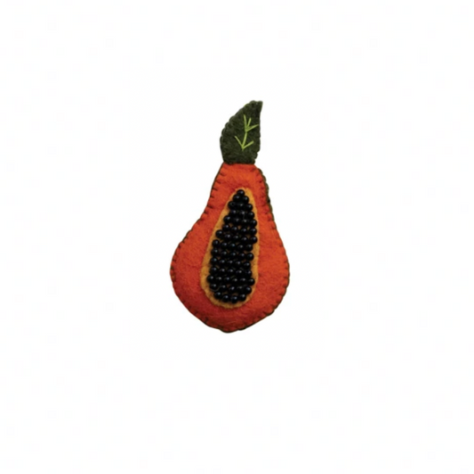 Handmade Embroidered Felt Tape Measure - Papaya - Creative Co Op - S&H