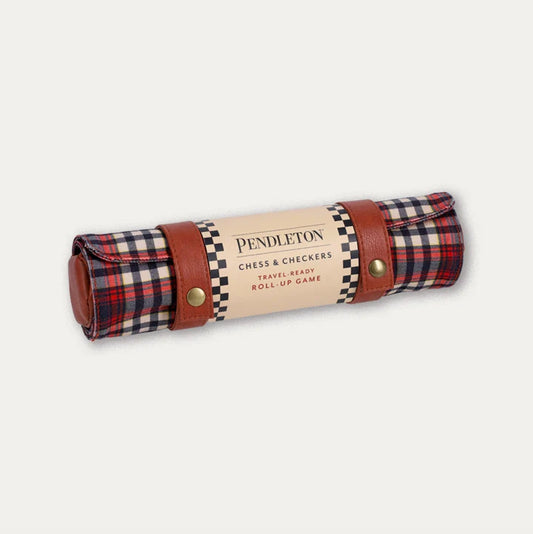 Pendleton Red Black Check Pattern Chess & Checkers - Chronicle Books - S&H