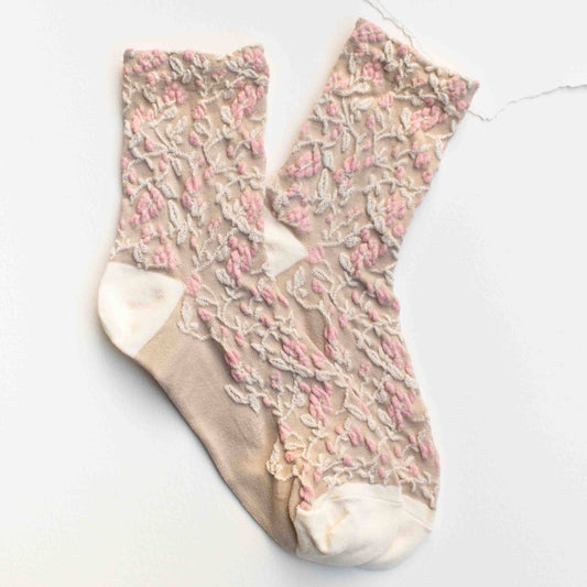 Floral Textured Socks - 3 Colors - Tiepology