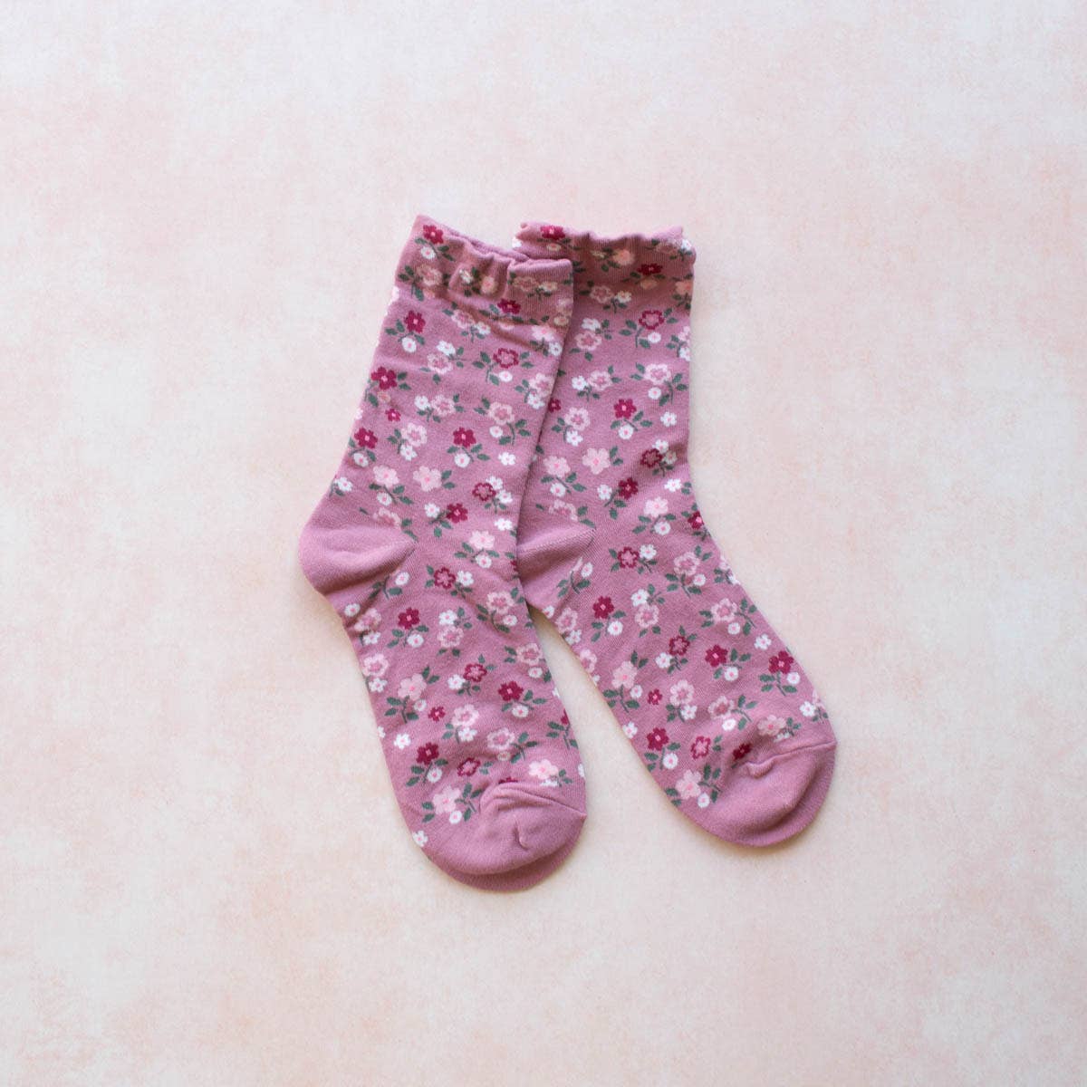 Garden Flower Socks - Pink - Tiepology