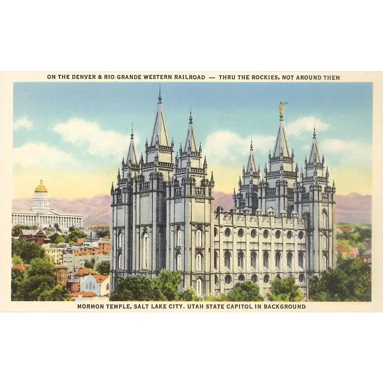 UT-166 Mormon Temple, Salt Lake City VinTag - S&He Image, Postcard - Found Image Press