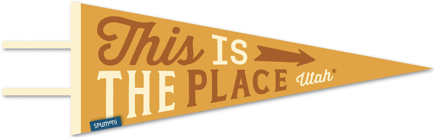 This Is the Place Utah Pennant (Vintage-Styled Screen Print) - Gibbs Smith