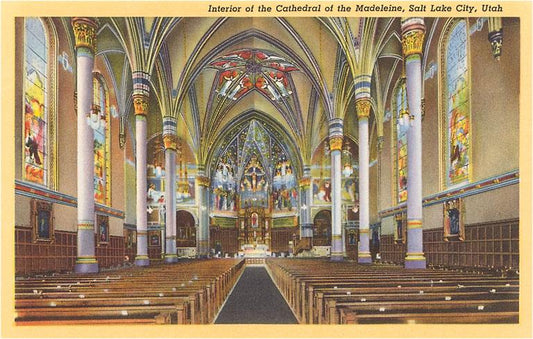 UT-171 Cathedral of the Madeleine, Salt Lake City, Utah Vintage Image, Postcard - Found Image Press