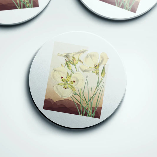 Utah Sego Lily Coaster Set of 4 | State Flower Series - Paperfinch Designs