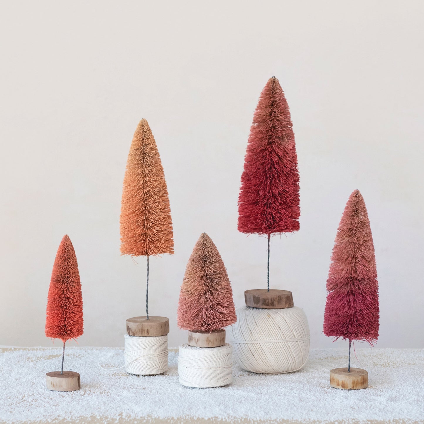 Bottle Brush Tree with Wood Base - Pink Ombre - 3 Sizes - Cody Foster - S&H