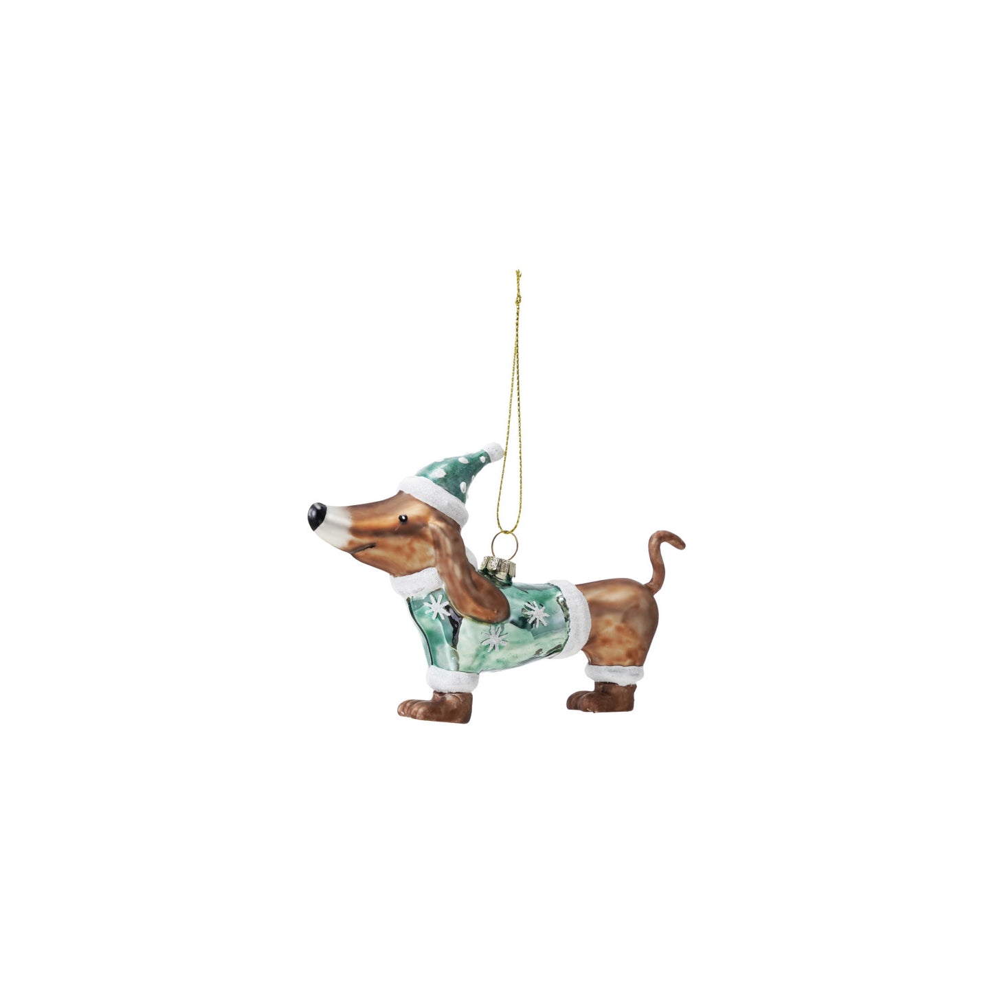 Glass & Resin Holiday Sweater Dog Ornament - Creative Co Op - S&H