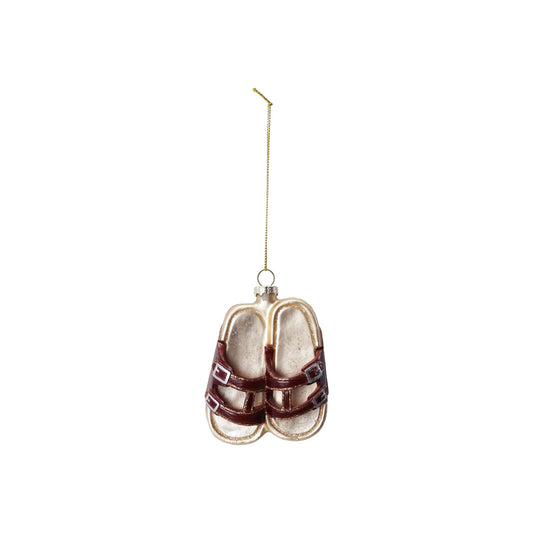 Glittery Glass Sandals Ornament - Creative Co Op - S&H