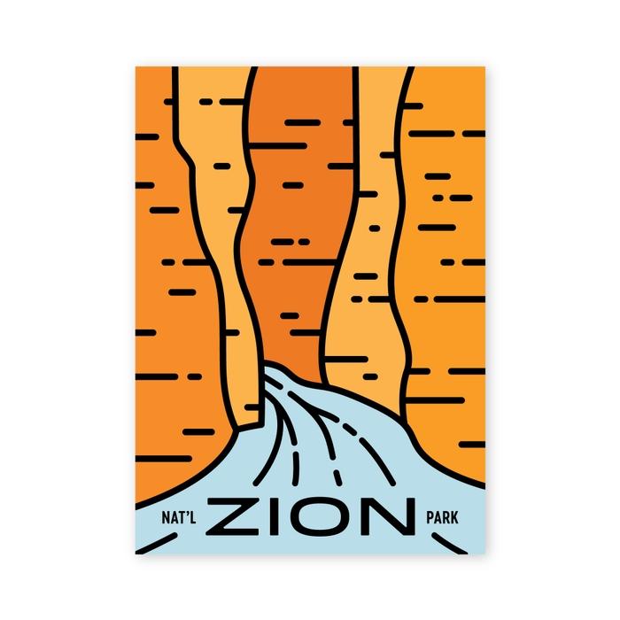 Narrows - Zion Postcard - Fell