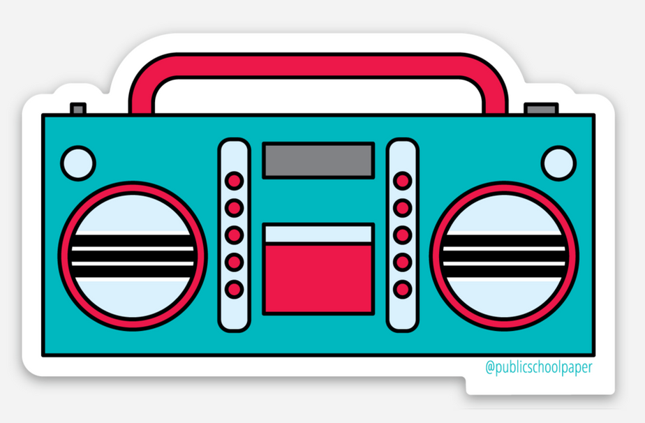 Boombox Vinyl Sticker - Public School Paper Co.