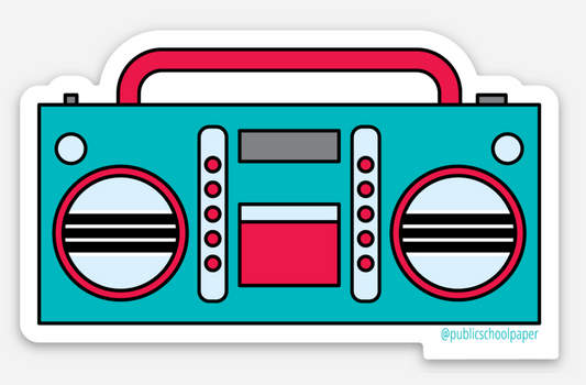 Boombox Vinyl Sticker - Public School Paper - S&H Co.