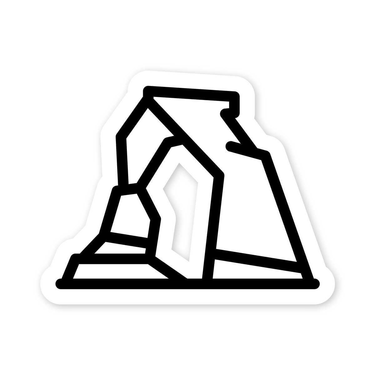 Delicate Arch Black & White Sticker - Fell