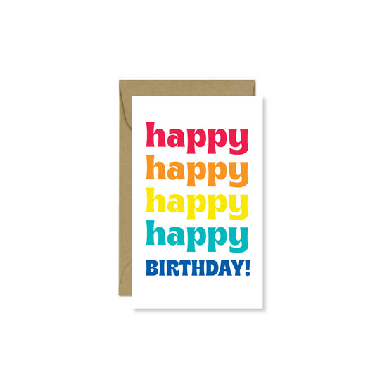 Happy Birthday colorful Mini Card - Public School Paper - S&H Co.