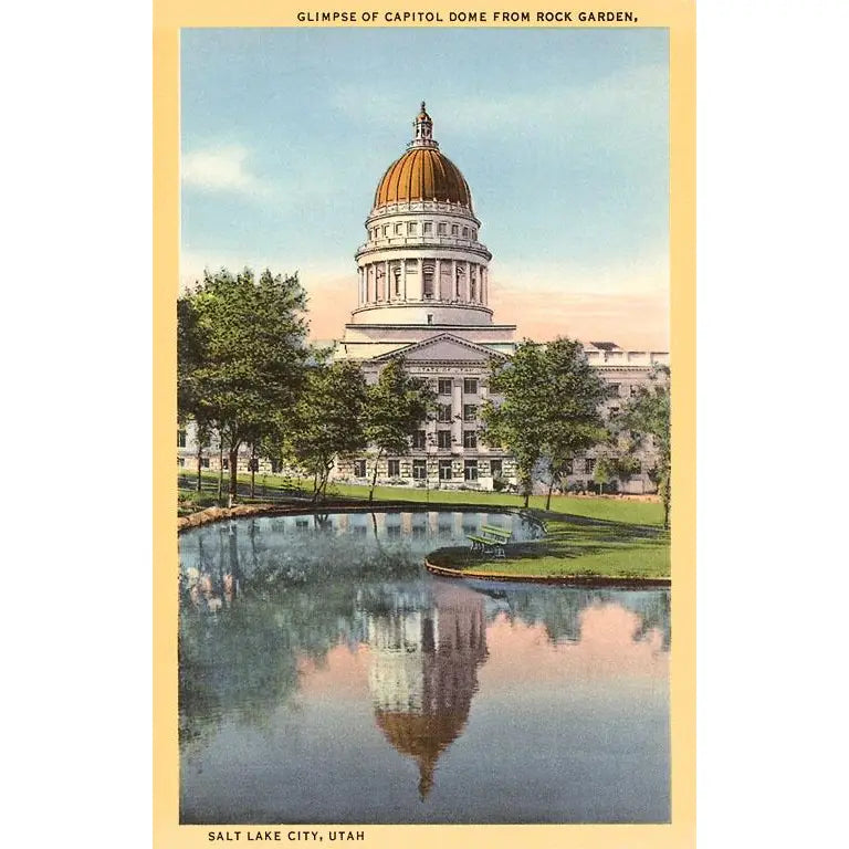 UT-68 State Capitol, Salt Lake City, Utah Vintage Image, Magnet - Found Image Press