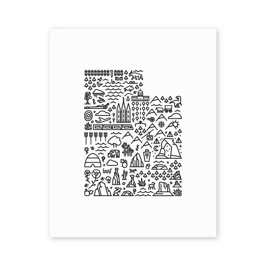 Utah Map Print - Fell - S&H WS