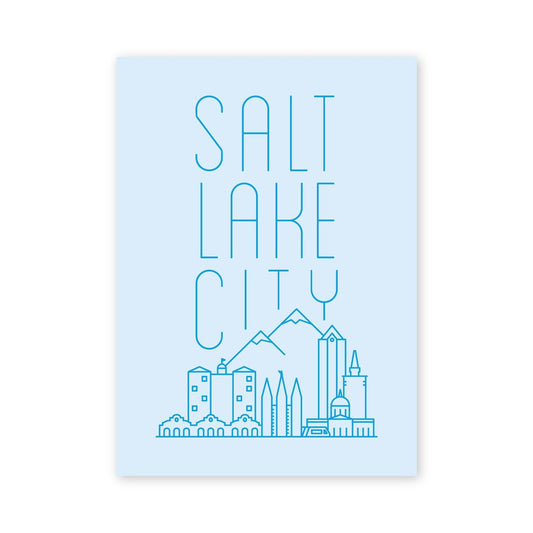 Salt Lake City Skyline Postcard - Fell -