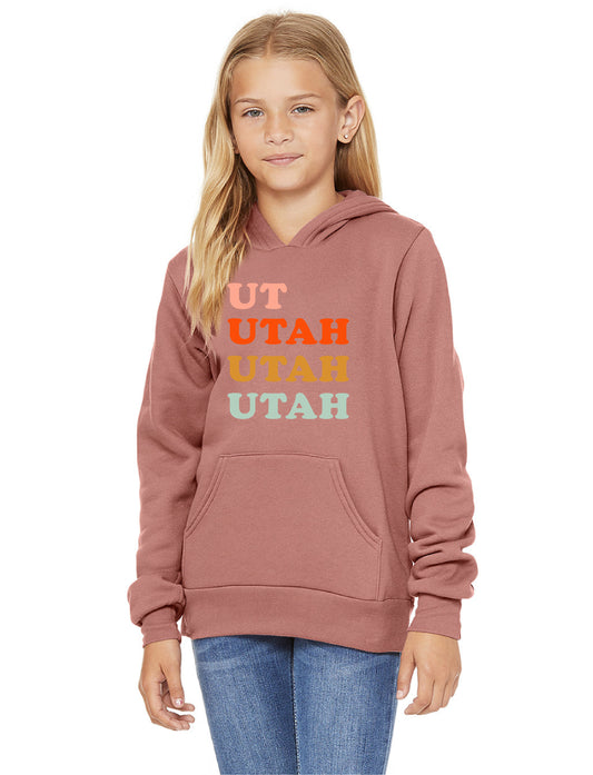 UT Utah Utah Utah Unisex Mauve Kids Sweatshirt