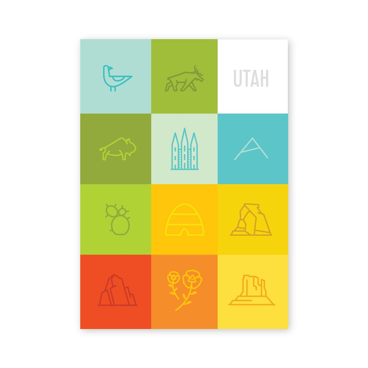 Utah Squares Postcard - Fell WS