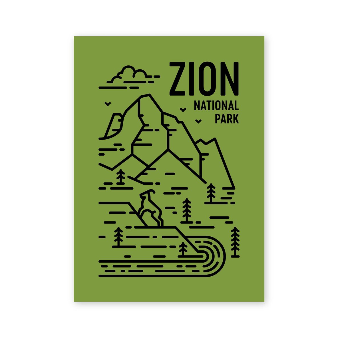 Zion National Park Postcard - Fell
