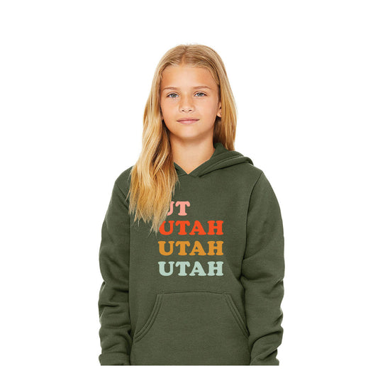 UT Utah Utah Utah Unisex Green Kids Sweatshirt