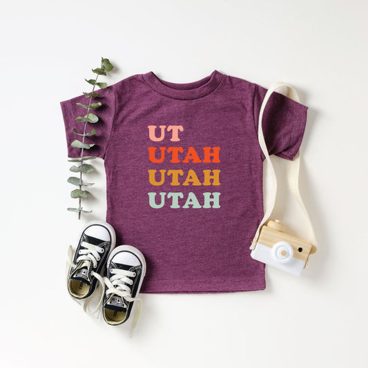 UT Utah Utah Utah Heather Maroon Kids T-Shirt