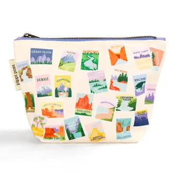 National Parks Stamps Canvas Pouch - Pippi Post