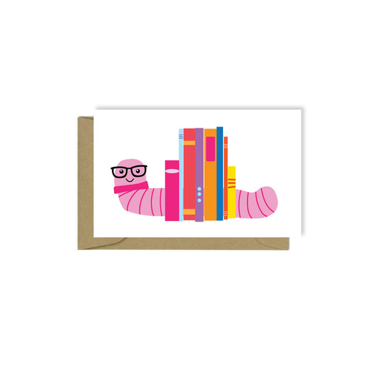 Bookworm Mini Card - Public School Paper Co.