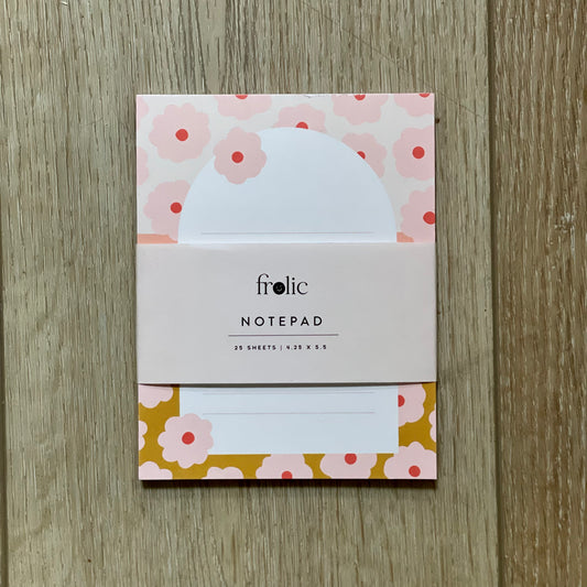 Small Pink Floral Notepad - Frolic