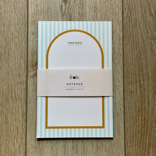 Large Stripe "Take Note" Notepad - Frolic - S&H