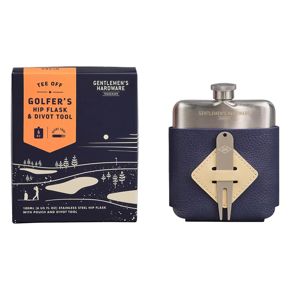 Golfer’s Hip Flask & Divot Tool Set