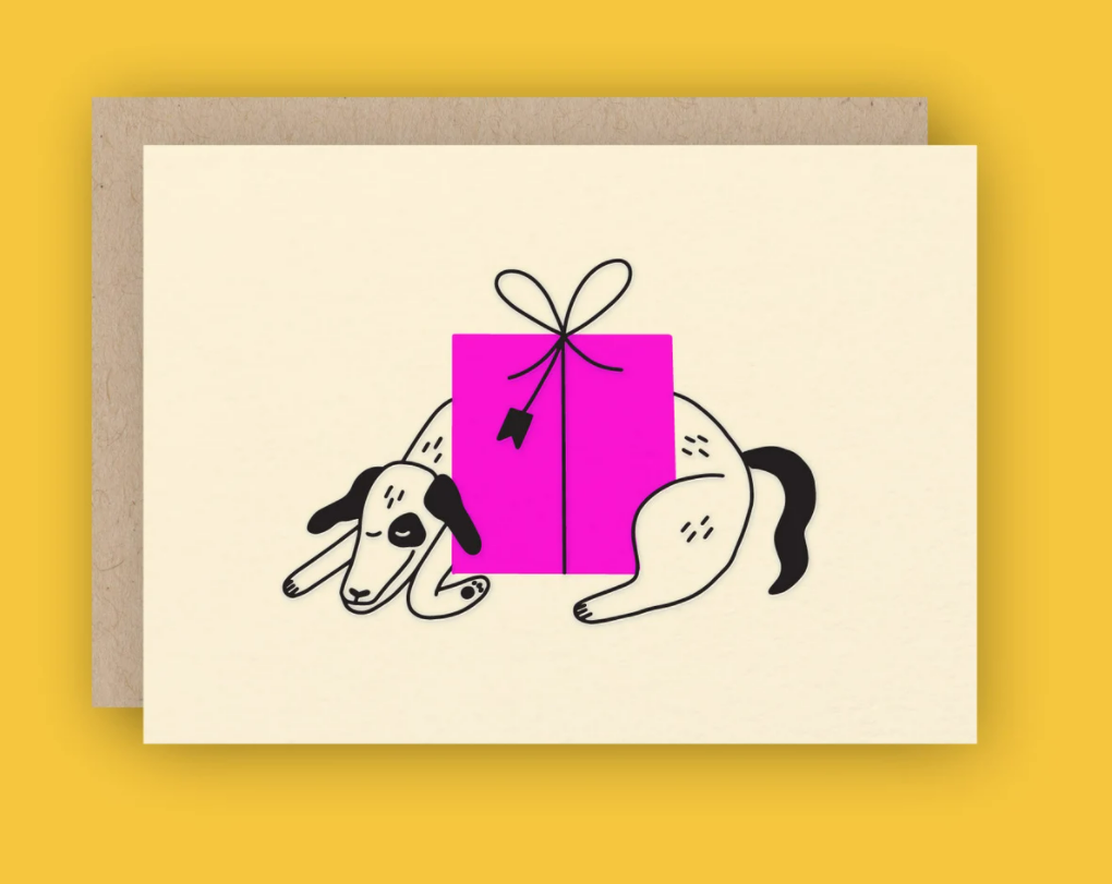 Letterpress Holiday Dog Greeting Card