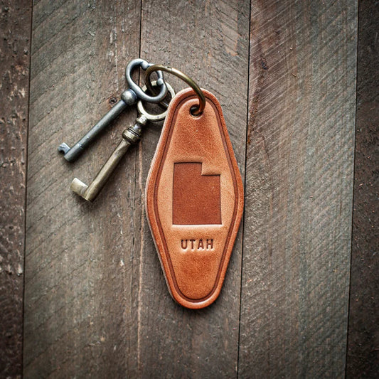 Utah Leather Keychain - Motel Style