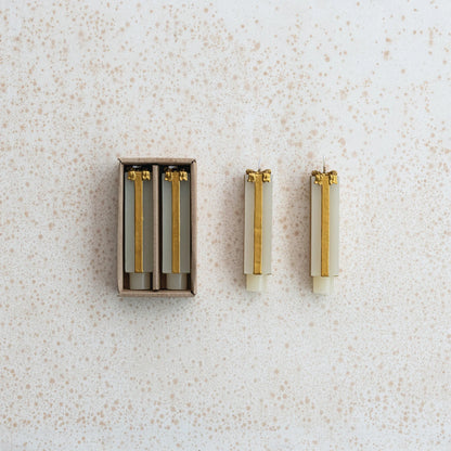 Unscented Present Taper Candles in Gold -  2 Size Options - Creative Co Op - S&H