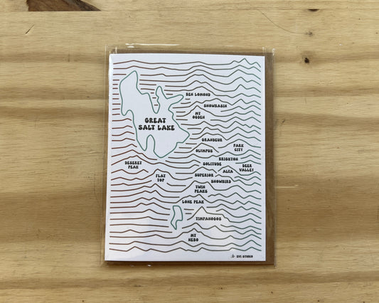Salt Lake Wasatch Topography Card - Evi Studio Art