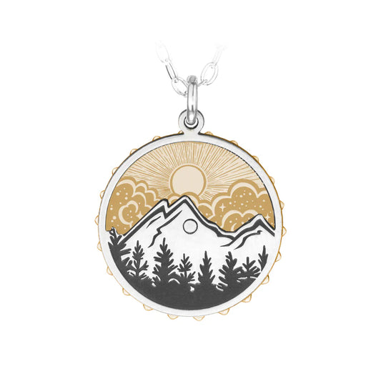 Nature's Journey Spinning Sterling Silver and Gold-Fill Necklace - The Bearded Jeweler - S&H