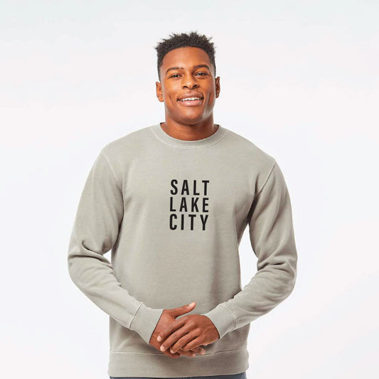 Salt Lake City Block Crew Sweatshirt Cement