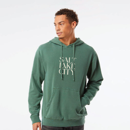 Salt Lake City Stack Unisex Hoodie Pine