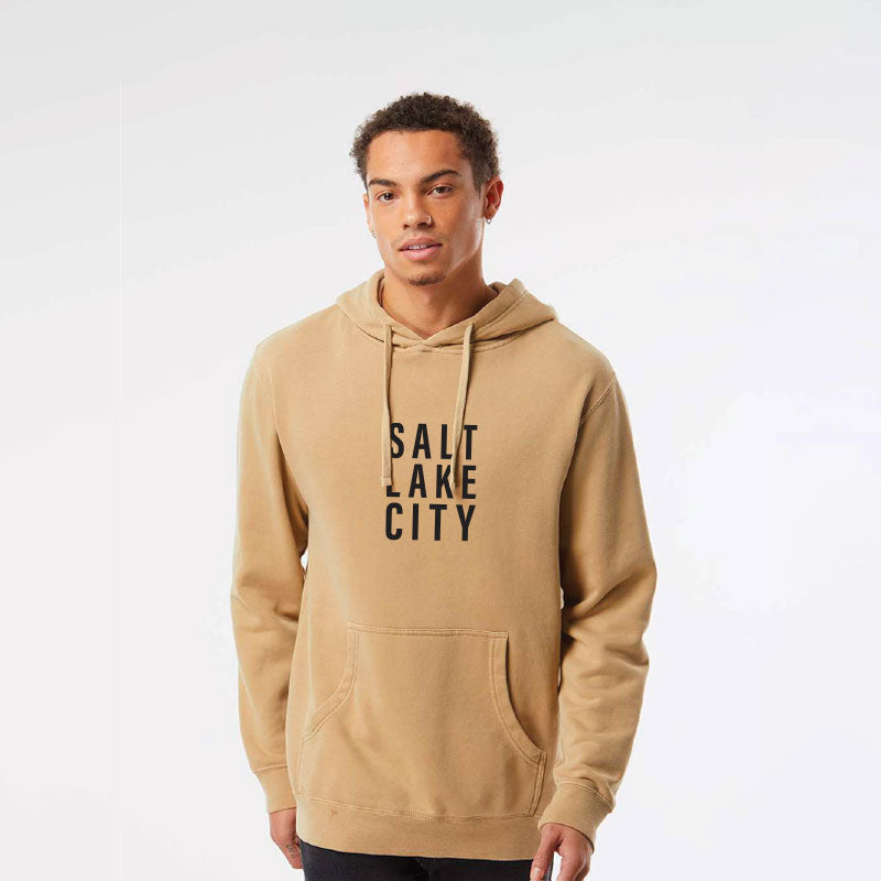 Salt Lake City Block Unisex Hoodie Sandstone