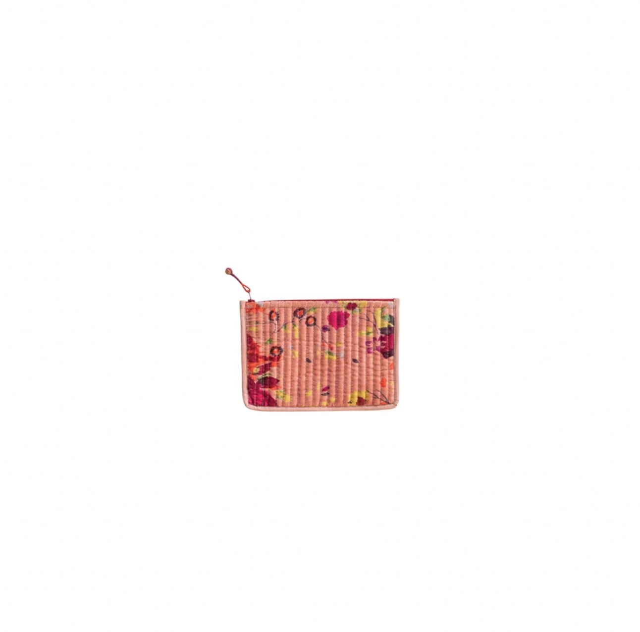 Cotton Velvet Zip Pouch - Pink Spring Florals - Creative Co Op - S&H