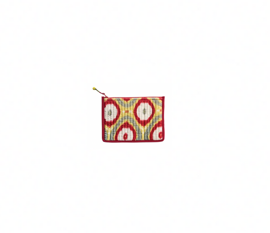 Cotton Velvet Zip Pouch - Ikat Pattern - Creative Co Op - S&H