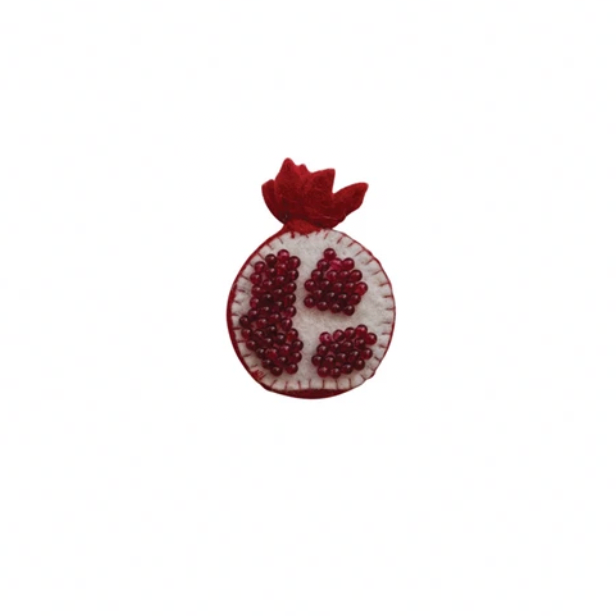 Handmade Embroidered Felt Tape Measure - Pomegranate - Creative Co Op - S&H