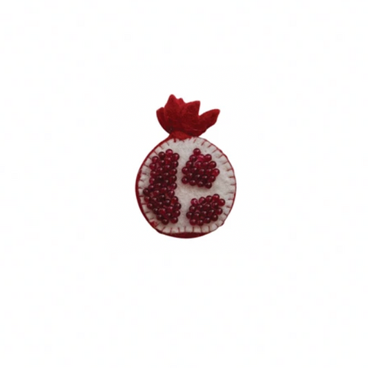 Handmade Embroidered Felt Tape Measure - Pomegranate - Creative Co Op - S&H