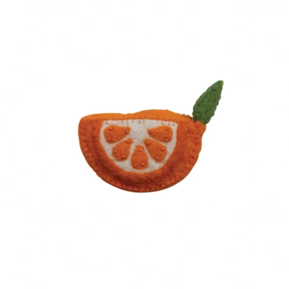 Handmade Embroidered Felt Tape Measure - Orange - Creative Co Op - S&H