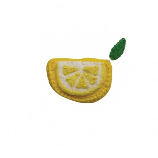 Handmade Embroidered Felt Tape Measure - Lemon - Creative Co Op - S&H